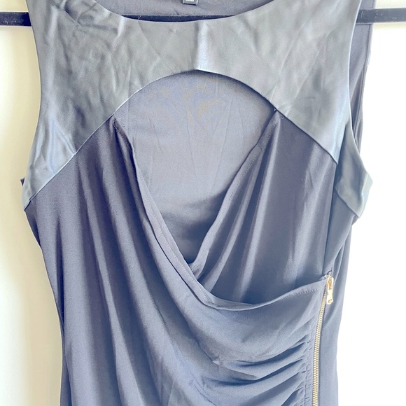 Little Black Dress with Leather accents - Picture 3 of 3